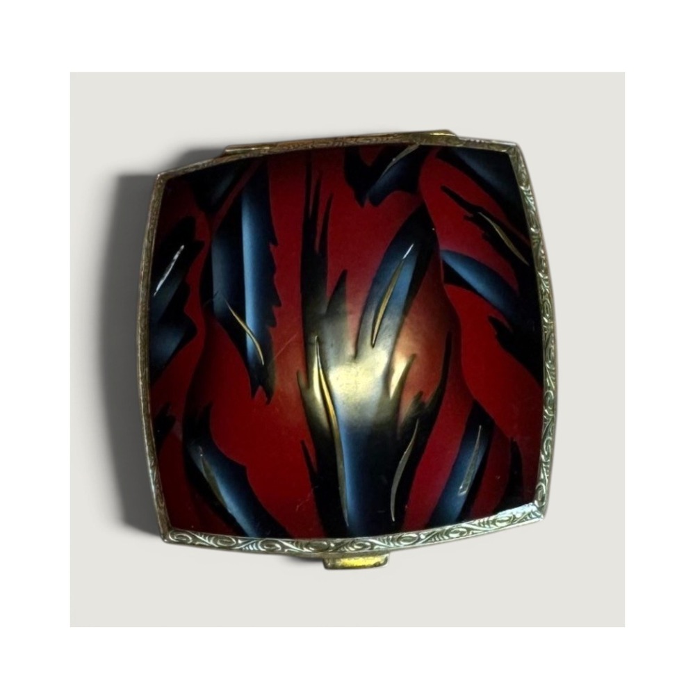 Vintage 1930s Art Deco German Enamel Powder Compact